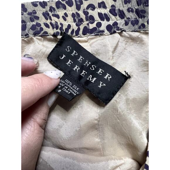 Spenser Jeremy Y2K Pencil Skirt with Animal Print 100% Silk Size 8 - Picture 9 of 10